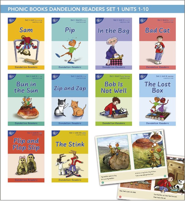 Cover image for Dandelion readers : initial phonic code. Set 1, Units 1-10